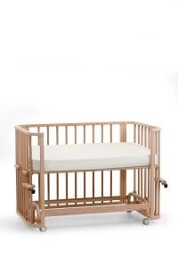 Doğal Ahşap 4 in 1 Beşik Takım 70x110 - anne yanı, karyola, oyun parkı, montessori + junior yatak - bej leaf