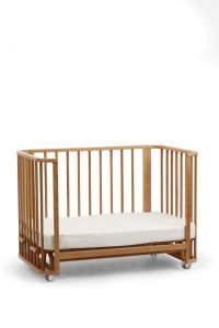 Vernikli Ahşap 4 in 1 Beşik Takım 70 x 110 - anne yanı, karyola, oyun parkı, montessori + junior yatak - beyaz leaf