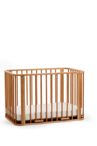 Vernikli Ahşap 4 in 1 Beşik Takım 70 x 110 - anne yanı, karyola, oyun parkı, montessori + junior yatak - bej leaf