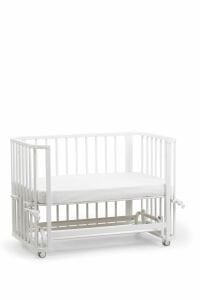 Beyaz Ahşap 4 in 1 Beşik Takım 70 x 110 - anne yanı, karyola, oyun parkı, montessori + junior yatak - beyaz motherliness