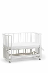 Beyaz Ahşap 4 in 1 Beşik Takım 70 x 110 - anne yanı, karyola, oyun parkı, montessori + junior yatak - beyaz motherliness