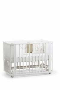 Beyaz Ahşap 4 in 1 Beşik Takım 70 x 110 - anne yanı, karyola, oyun parkı, montessori + junior yatak - beyaz motherliness