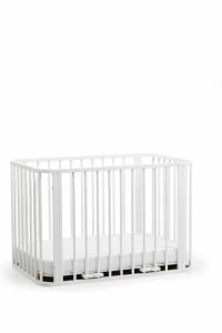 Beyaz Ahşap 4 in 1 Beşik Takım 70 x 110 - anne yanı, karyola, oyun parkı, montessori + junior yatak - beyaz motherliness