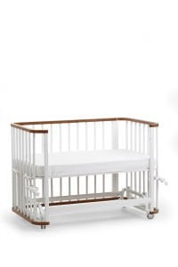 Ceviz-Beyaz Ahşap 4 in 1 Beşik Takım 70 x 110 - anne yanı, karyola, oyun parkı, montessori + junior yatak - beyaz motherliness