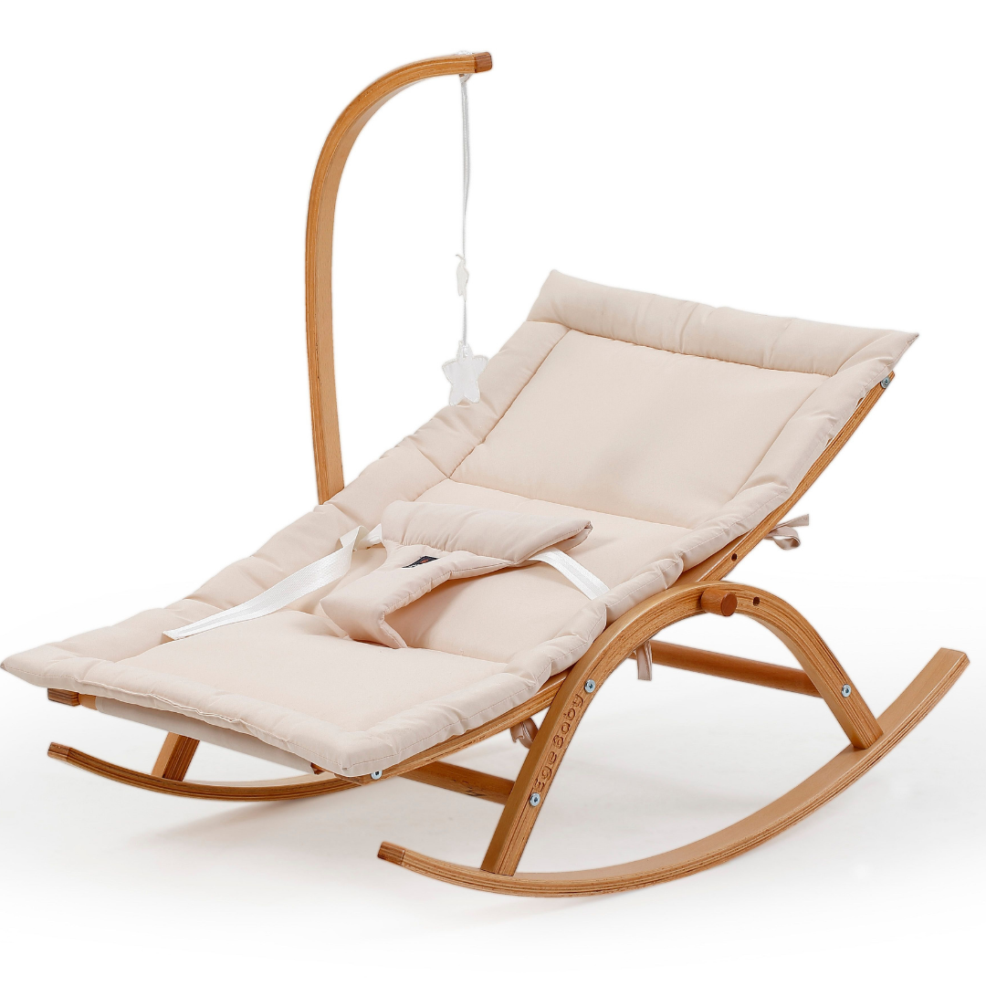 Ahşap Hug Ana Kucağı, 2 Kademeli, Vernikli/Bej