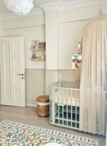 Yeşil Ahşap 4 in 1 Beşik Takım 70 x 110 - anne yanı, karyola, oyun parkı, montessori + junior yatak - beyaz motherliness