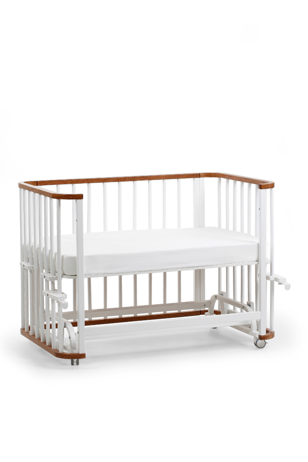 Ahşap 4 in 1 Beşik + Junior (Sadece Beşik) Ceviz-Beyaz