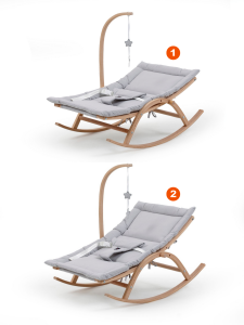 Ahşap Hug Ana Kucağı, 2 Kademeli, Doğal/Gri