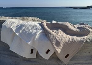 Müslin Örtü/Battaniye 4 Kat – Natural Beginnings C. – 90 x 110 - Soft Sand